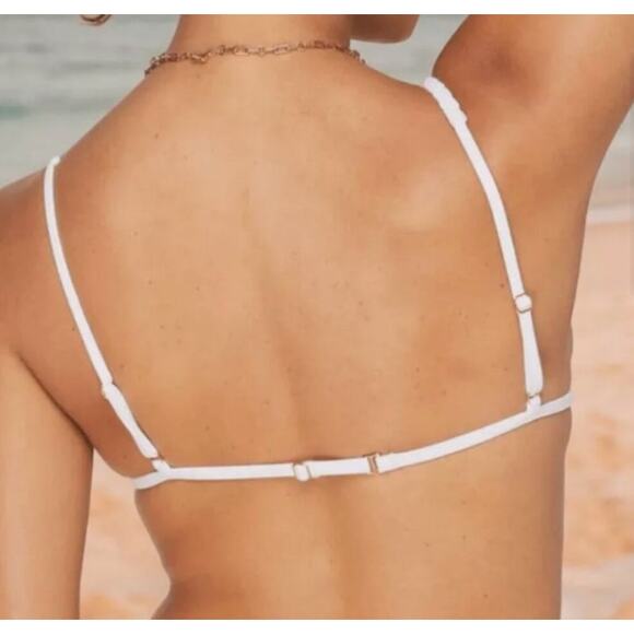 NWT Andie Swim x Demi Moore The Cannes Bikini Top White XL Beach Pool Resort - Picture 2 of 8